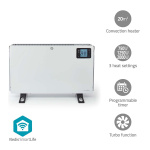 Nedis SmartLife Elradiator | 2000 W | 3 Varmeindstillinger | LCD | 5 - 37 °C | Justerbar termostat | Hvid