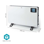 Nedis SmartLife Elradiator | 2000 W | 3 Varmeindstillinger | LCD | 5 - 37 °C | Justerbar termostat | Hvid