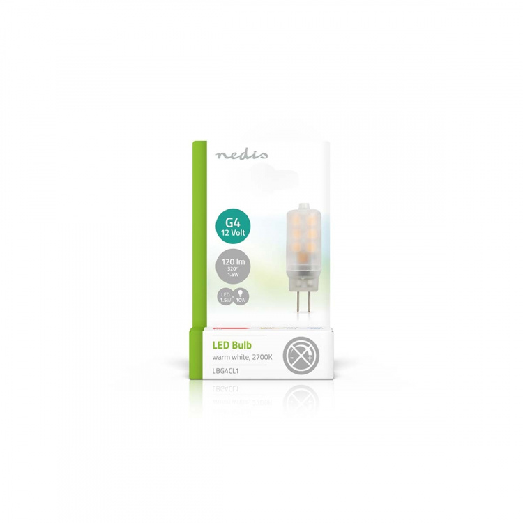 Nedis LED Lampe G4 | 1.5 W | 120 lm | 2700 K | Varm Hvid | Antal lamper i emballagen: 1 stk