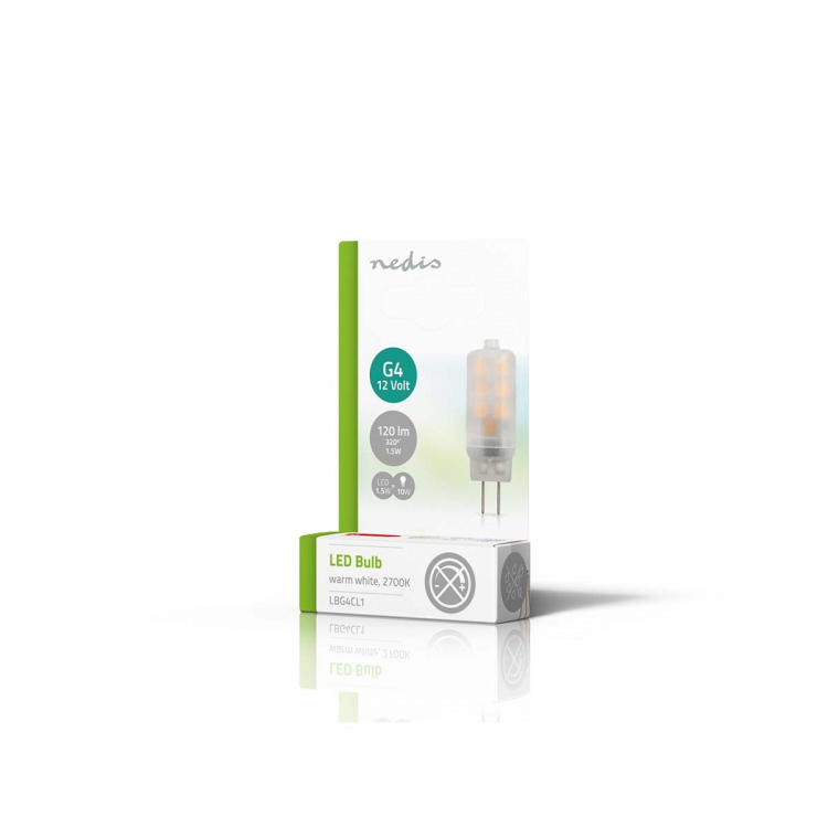 Nedis LED Lampe G4 | 1.5 W | 120 lm | 2700 K | Varm Hvid | Antal lamper i emballagen: 1 stk