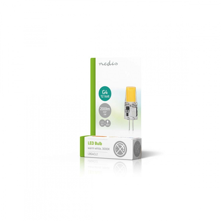 Nedis LED Lampe G4 | 2.0 W | 200 lm | 3000 K | Varm Hvid | Antal lamper i emballagen: 1 stk