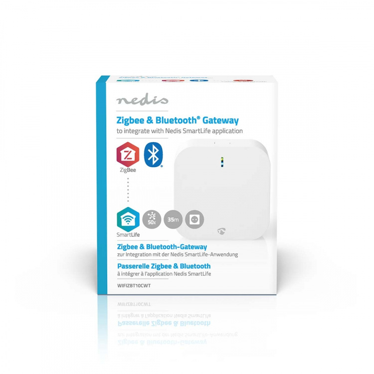 Nedis SmartLife Gateway | Bluetooth® / Zigbee 3.0 | 50 Enheder | Strømforsyning | Android™ / IOS | Hvid