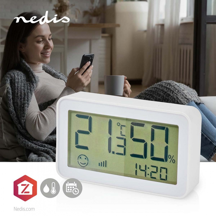 Nedis SmartLife Klimasensor | Zigbee 3.0 | Batteri | Android™ / IOS | Hvid