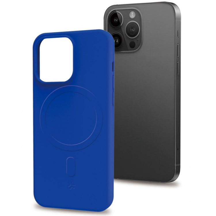 Celly Cromomag Soft rubber case MagSafe iPhone 15 Pro Blå 