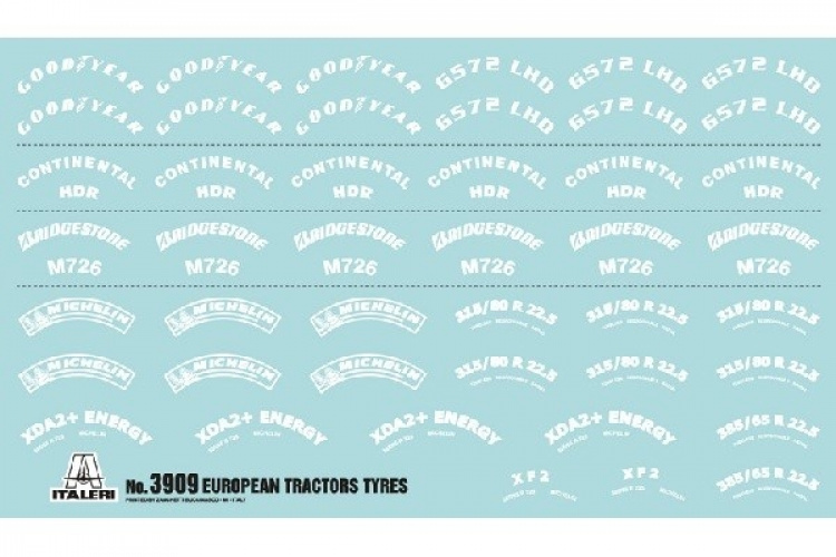 ITALERI 1:35 EUROPEAN TYRES and RIMS