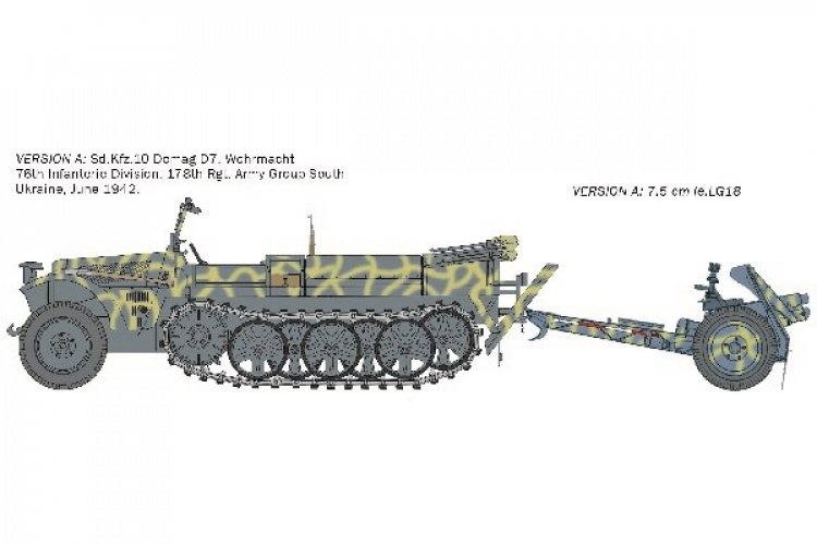 ITALERI 1:35 Kfz. 10 DEMAG D7 with 7,5cm Le. IG 18 + crew ITALERI 1:35 Kfz. 10 DEMAG D7 with 7,5cm Le. IG 18 + crew