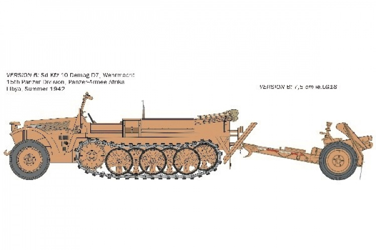 ITALERI 1:35 Kfz. 10 DEMAG D7 with 7,5cm Le. IG 18 + crew ITALERI 1:35 Kfz. 10 DEMAG D7 with 7,5cm Le. IG 18 + crew