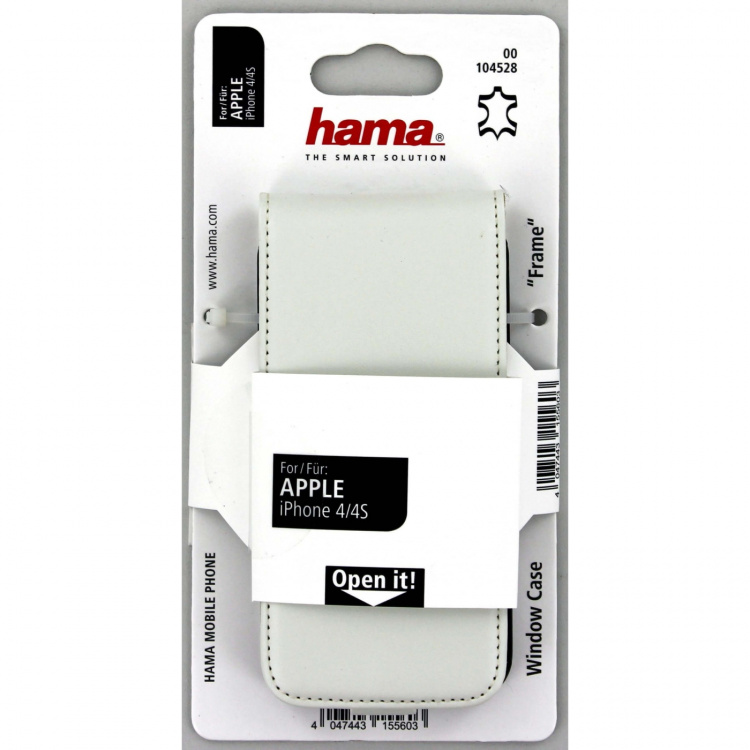 Hama Mobiltaske iPhone 4/4s Flip-Front Hvid Læder