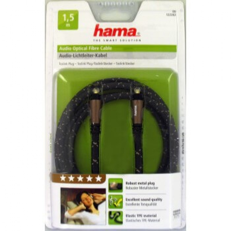 Hama Audio Kabel Optisk 1,5m Guldbelagt PC