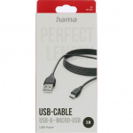 Hama Ladekabel USB-A till Micro-USB Sort 3,0m