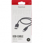 Hama Ladekabel USB-A till USB-C Sort 1,0m