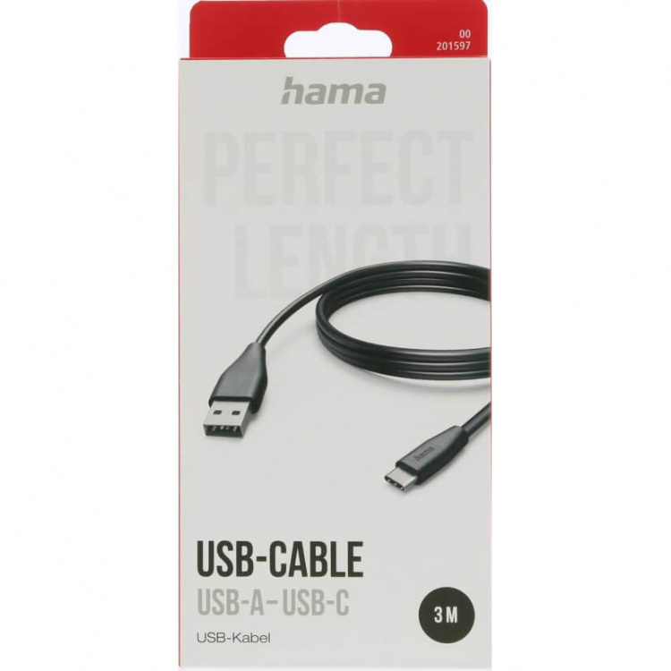 Hama Ladekabel USB-A till USB-C Sort 3,0m