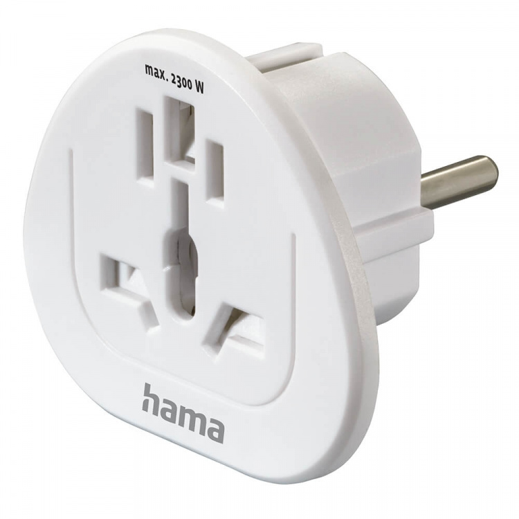 Hama Rejseadapter Type E/F Universal World-EU Hvid