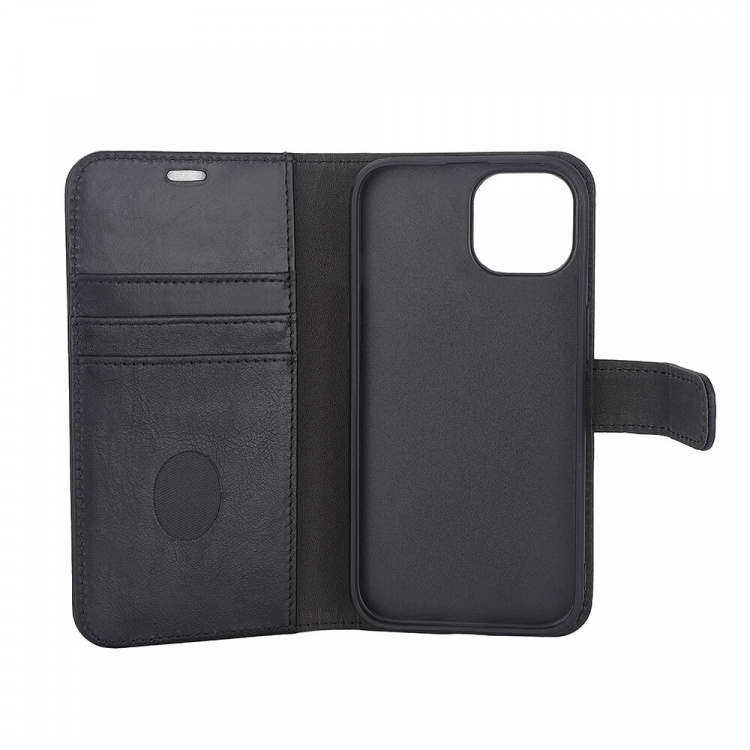Radicover Wallet Case 2i1 Anti-stråling Læder MagS Sort - iPhone 15