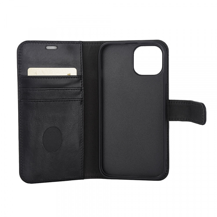 Radicover Wallet Case 2i1 Anti-stråling Læder MagS Sort - iPhone 15