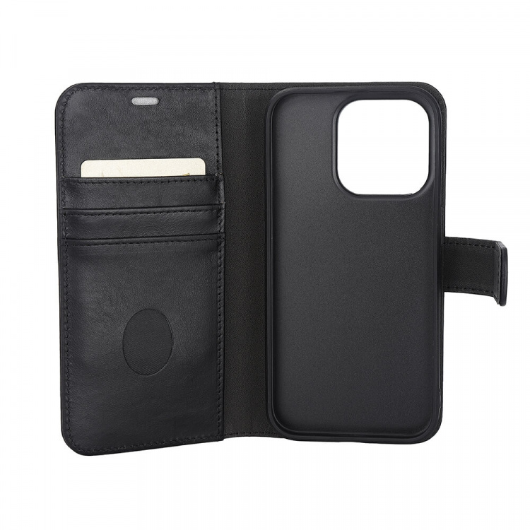 Radicover Wallet Case 2i1 Anti-stråling Læder MagS Sort - iPhone 15 Pro