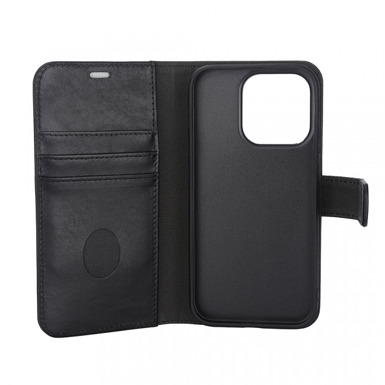 Radicover Wallet Case 2i1 Anti-stråling Læder MagS Sort - iPhone 15 Pro