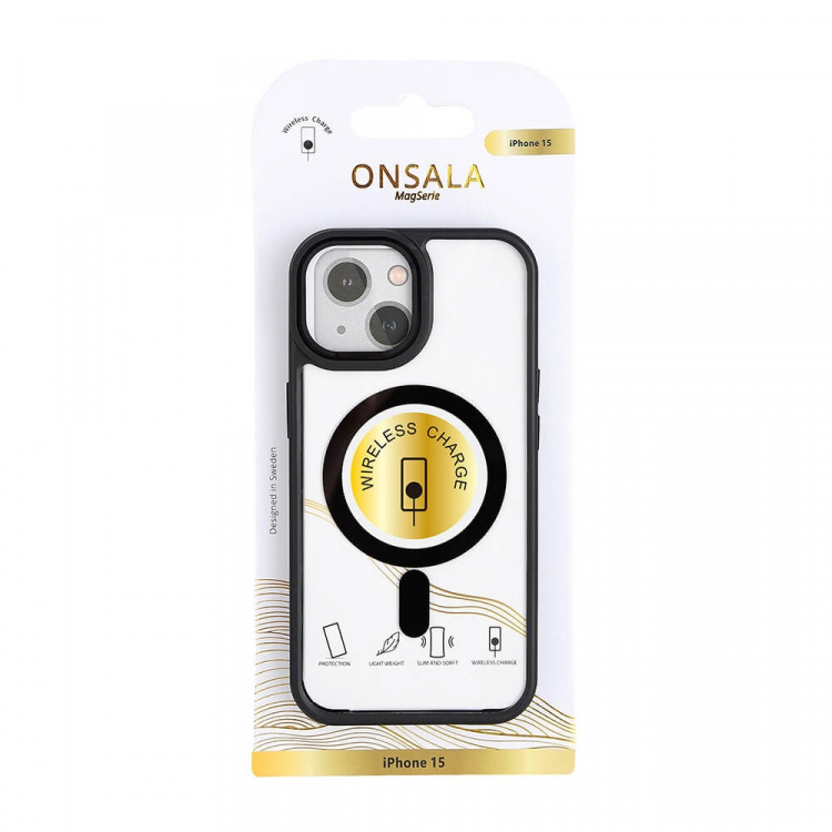 Onsala Cover Bumper MagSerie iPhone 13/14/15 Clear Black Onsala Cover Bumper MagSerie iPhone 13/14/15 Clear Black