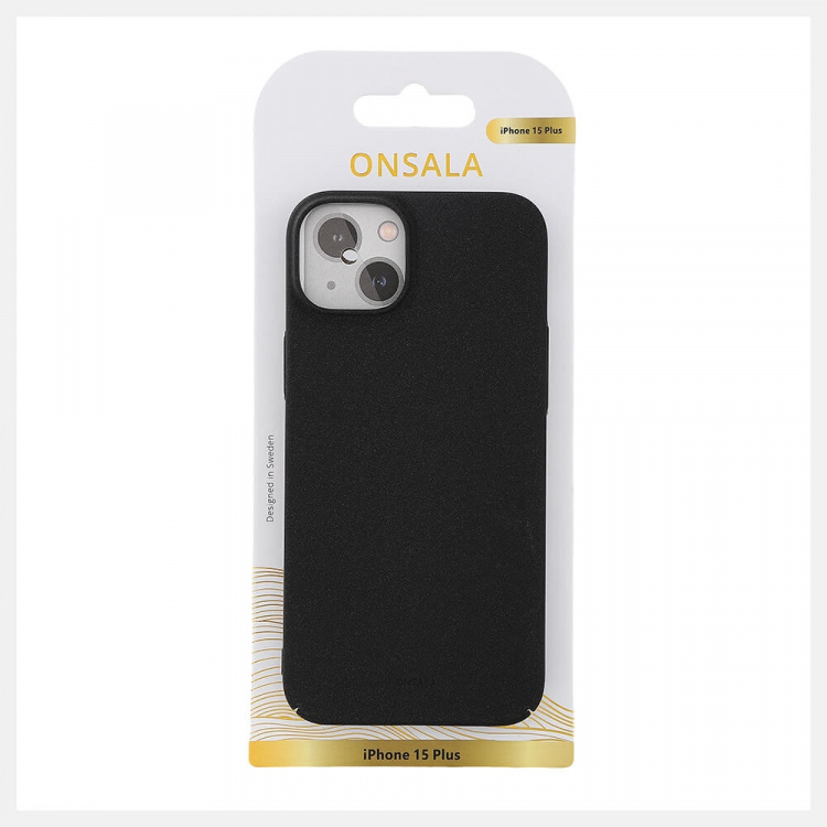 Onsala Mobilcover Ultra Slim Sand Burst Sort - iPhone 15 Plus