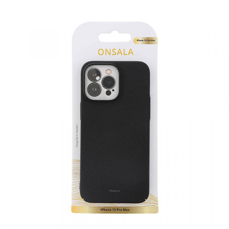 Onsala Mobilcover Ultra Slim Sand Burst Sort - iPhone 15 Pro Max