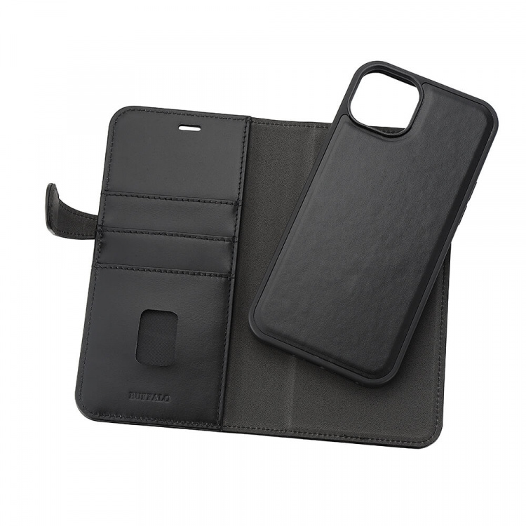 Buffalo Wallet 2-i-1 3 Kort MagSeries Sort - iPhone 15 Plus Buffalo Wallet 2-i-1 3 Kort MagSeries Sort - iPhone 15 Plus