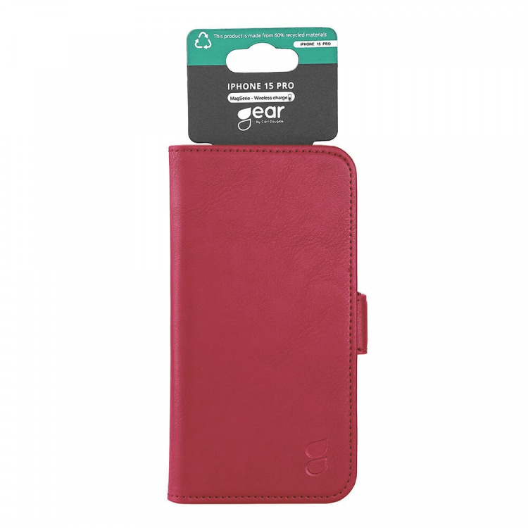 Gear Wallet Case 3 kortrum Magseries Dyb Rød - iPhone 15 Pro