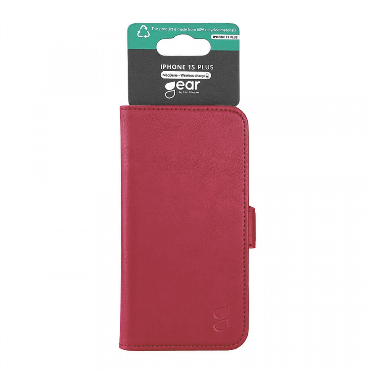Gear Wallet Case 3 kortrum Magseries Dyb Rød - iPhone 15 Plus