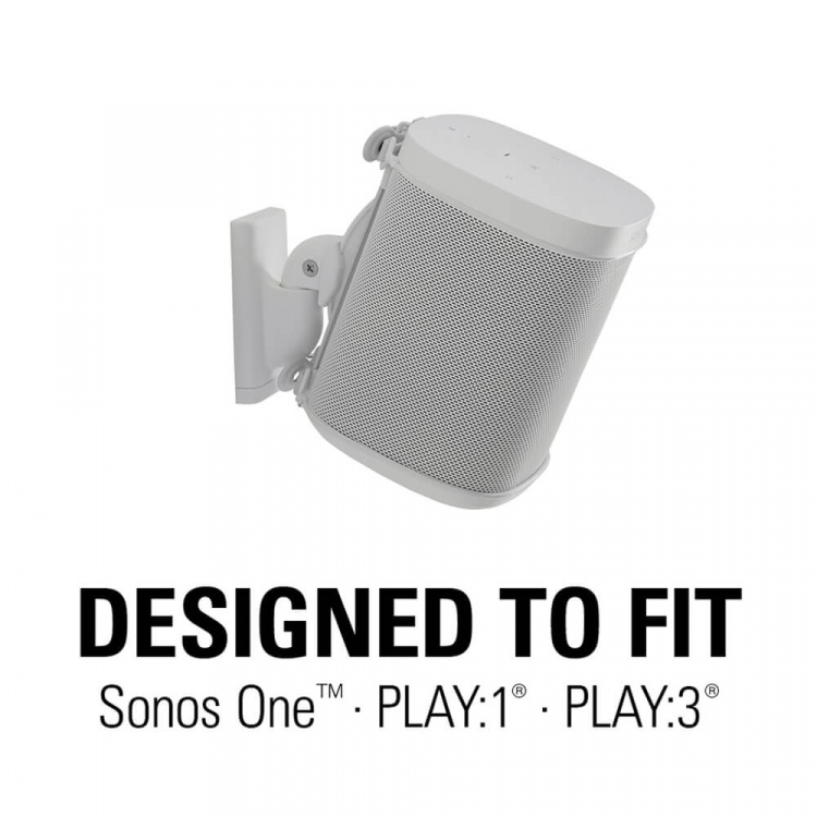 SANUS Wall Mount for Sonos One SL Play:1 Play:3 Pair White