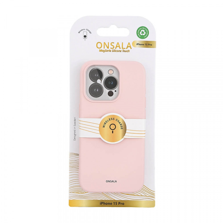 Onsala Mobilcover Silikonefølelse MagSeries Rosa - iPhone 15 Pro