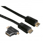 Hama HDMI Ethernet Kabel 1,5m +HDMI C/D adapt.Guldbelagt TL