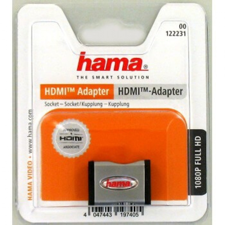 Hama HDMI Adapter Hun-Hun Sort Guldbelagt ST