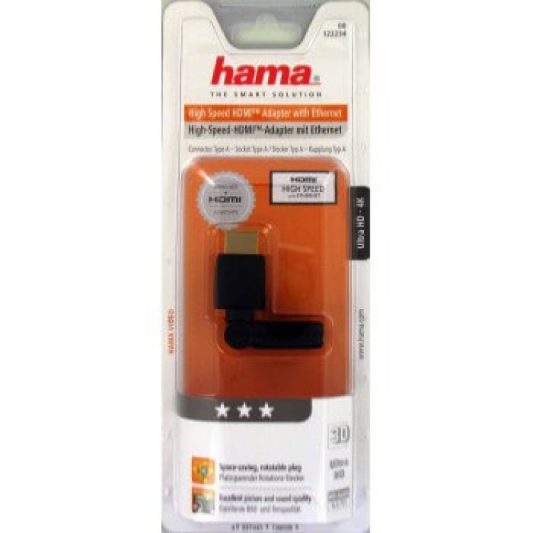 Hama HDMI Adapter Han-Hun Rotation Sort Guldbelagt TL