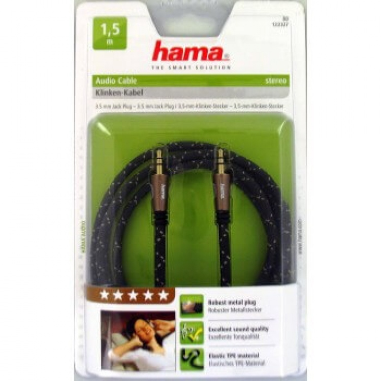 Hama Jack Kabel 3,5mm-3,5mm 1,5m PC