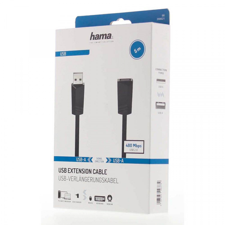 Hama USB Forlængerkabel 480 Mbit/s 5,0m Sort