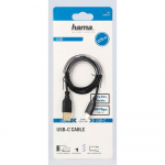 Hama Kabel USB-C Flexi-Slim USB-A-USB-C Guld Sort 0,75m