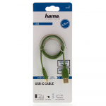 Hama Kabel USB-C Flexi-Slim USB-A-USB-C Guld Grøn 0,75m Hama Kabel USB-C Flexi-Slim USB-A-USB-C Guld Grøn 0,75m
