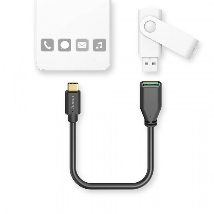 Hama Adapterkabel USB OTG USB-C til USB-A Sort