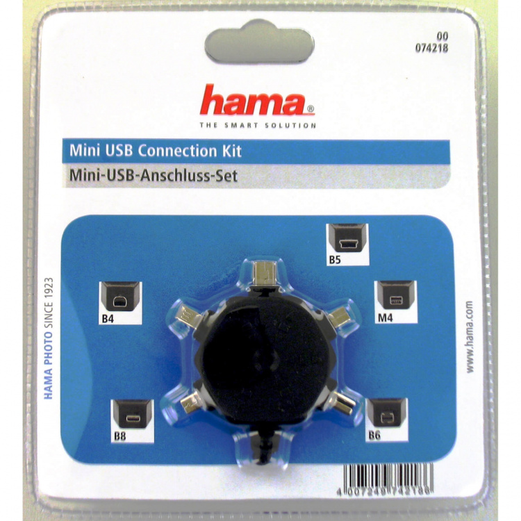 Hama Adapter Kit USB A-B Mini B4, B5, B6, B8, M4 0,5m ST