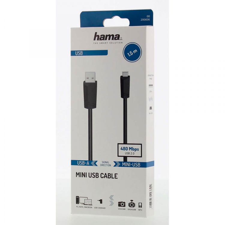 Hama Cable USB-Mini-B to USB-A USB 2.0 1.5m