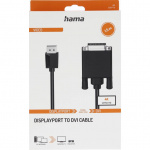 Hama DisplayPort til DVI-kabel Ultra-HD 4K Sort 1,5m