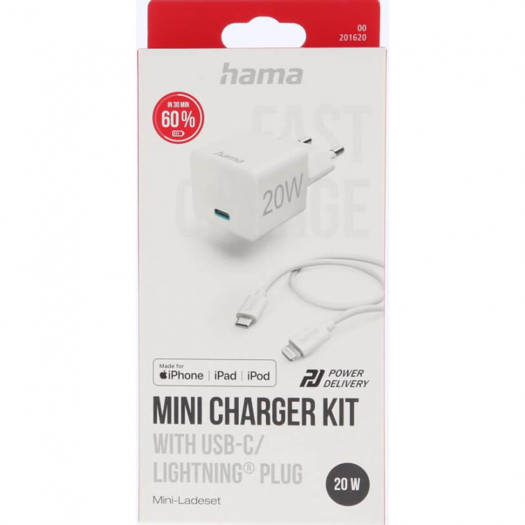 Hama Oplader Hurtig 220V USB-C Lightning