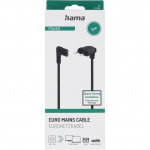 Hama Strømkabel vinklet Euro Plug Sort 3.0m