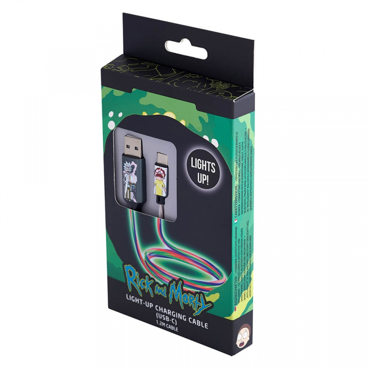 RICK&MORTY USB A til C Light-Up 1,2m Shock RICK&MORTY USB A til C Light-Up 1,2m Shock