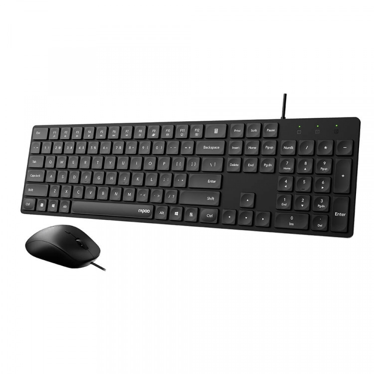 Rapoo Keyboard/Mus Sæt NX8020 Kablet Sort Rapoo Keyboard/Mus Sæt NX8020 Kablet Sort