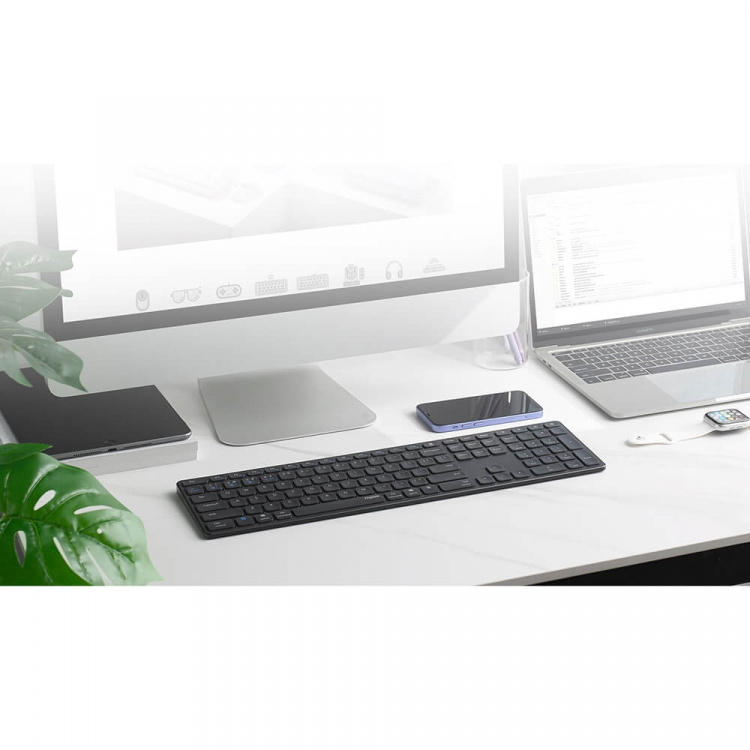 Rapoo Tastatur E9800M Multi-Mode Trådløst Mørkegrå