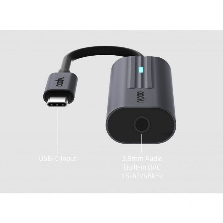 Rapoo Adapter USB-C UCA-1002 USB-C til 3.5mm Audio Rapoo Adapter USB-C UCA-1002 USB-C til 3.5mm Audio