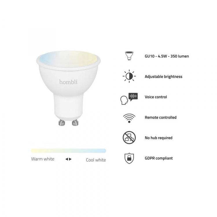 Hombli Smart Spot GU10 4.5W Promo 2-Pak CCT