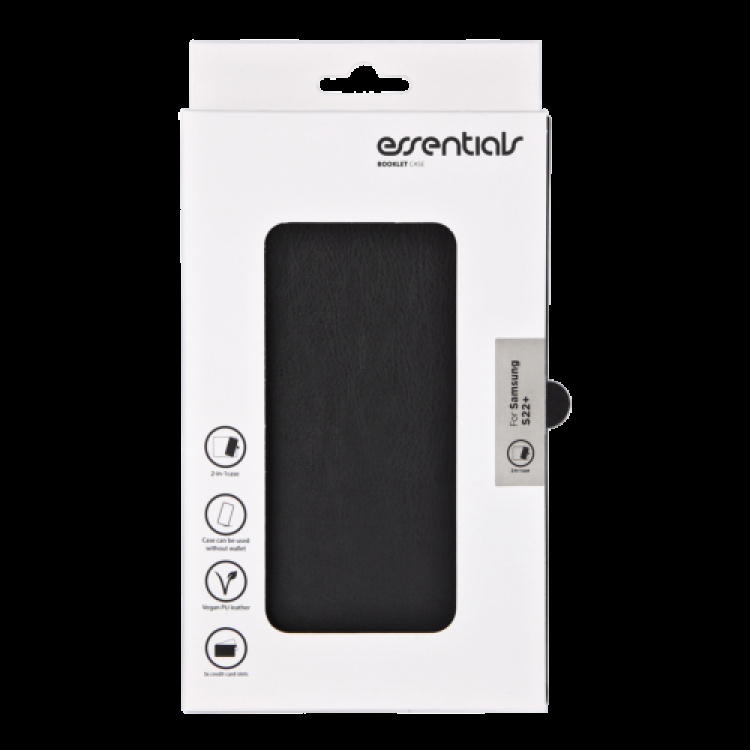 essentials Samsung Galaxy S22+ PU wallet,detach, 3 card,Black