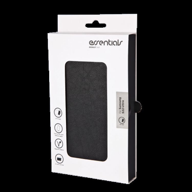 væsentlige Samsung Galaxy S22 Ultra PU væg, detac, 3 kort, Blk væsentlige Samsung Galaxy S22 Ultra PU væg, detac, 3 kort, Blk