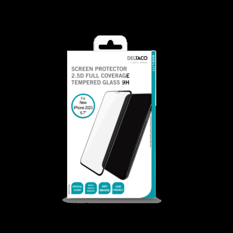 Deltaco Screen protector, iPhone 15 Plus, 2.5D